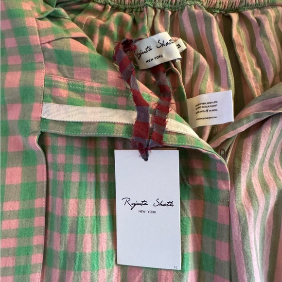 NWT Rujuta Sheth Taylor Pant Hudson Stripe Half Plaid sold out online wide leg - Picture 2 of 13